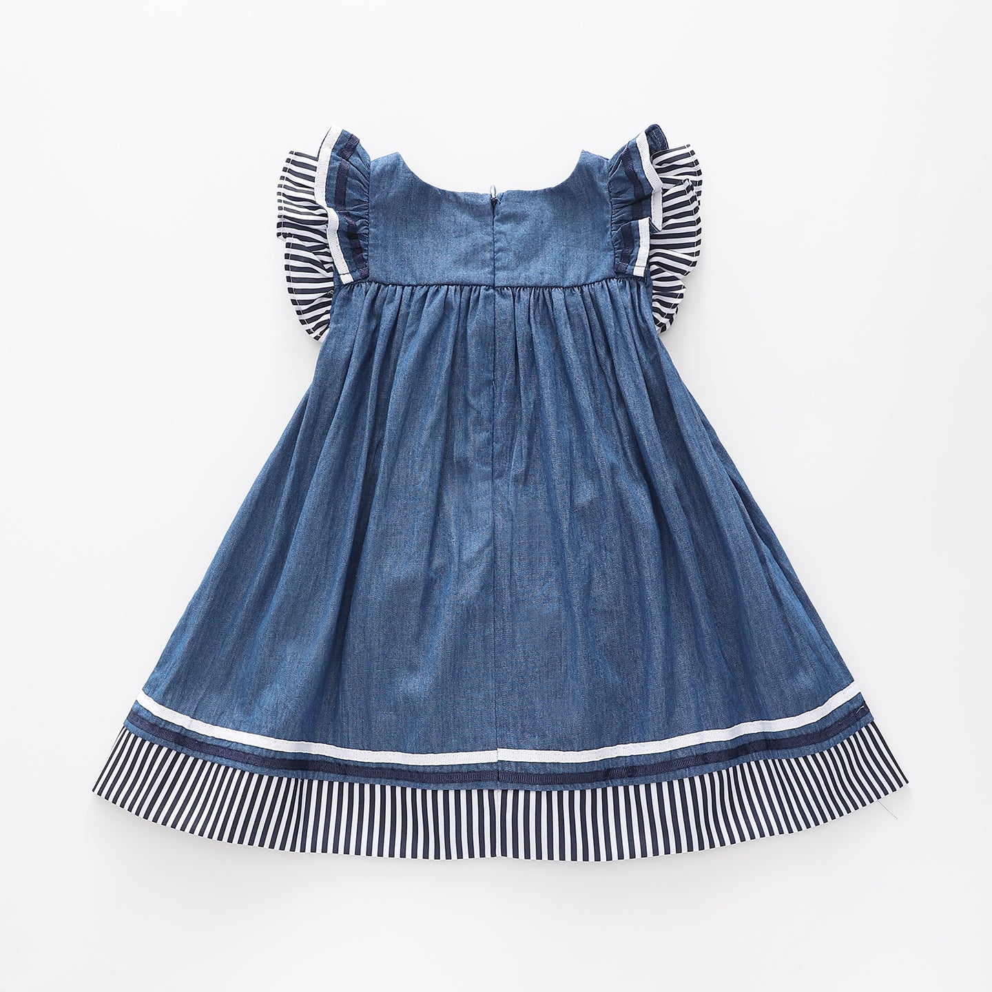 Girl's Denim Pleated Bow Dress with Matching Bloomers Ollies Place