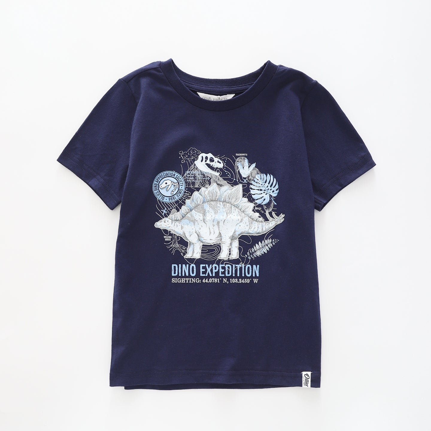 Boy's Navy Blue T-shirt With Dinosaur Expedition Print Ollies Place