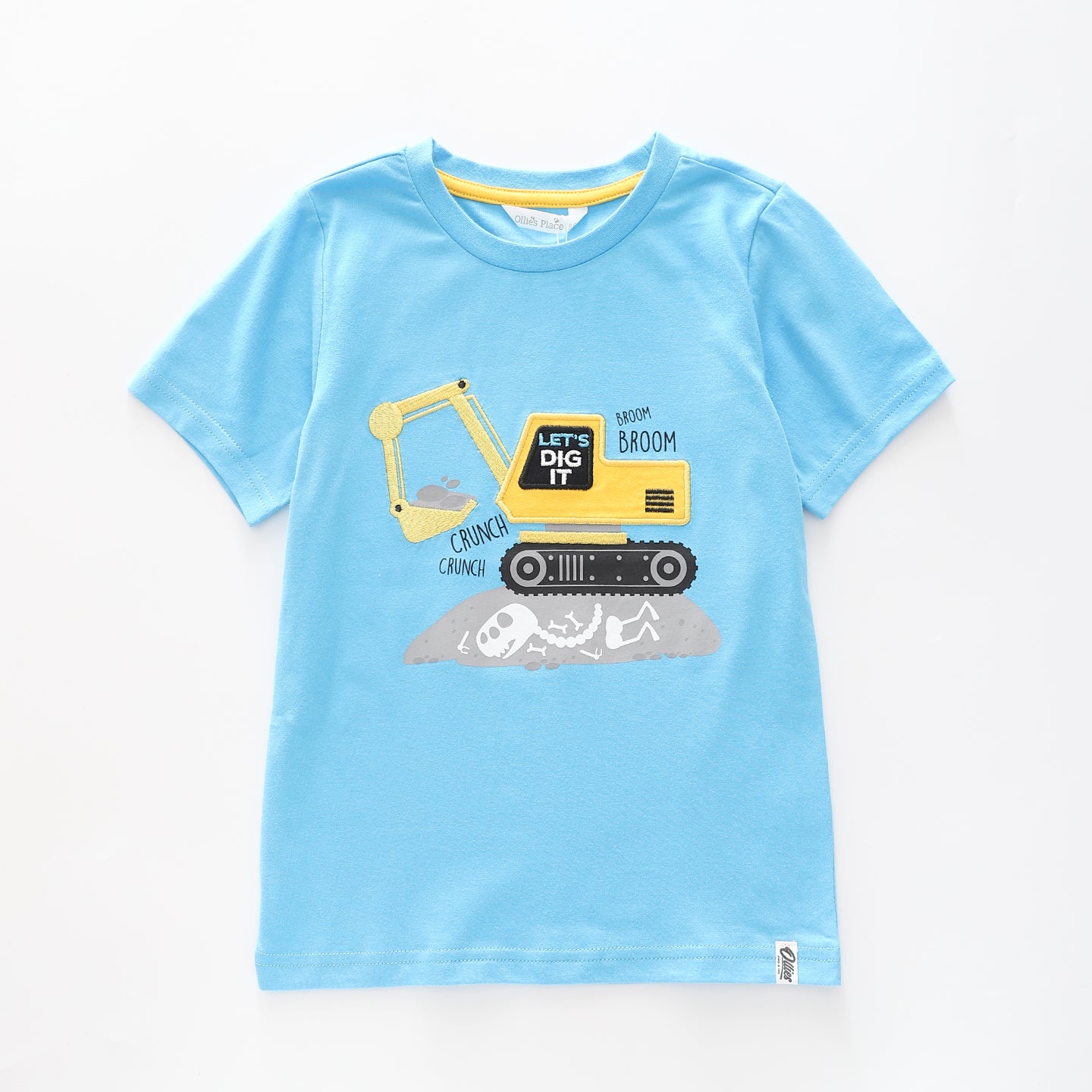 Boy's Sky Blue T-shirt With Digger Print Ollies Place