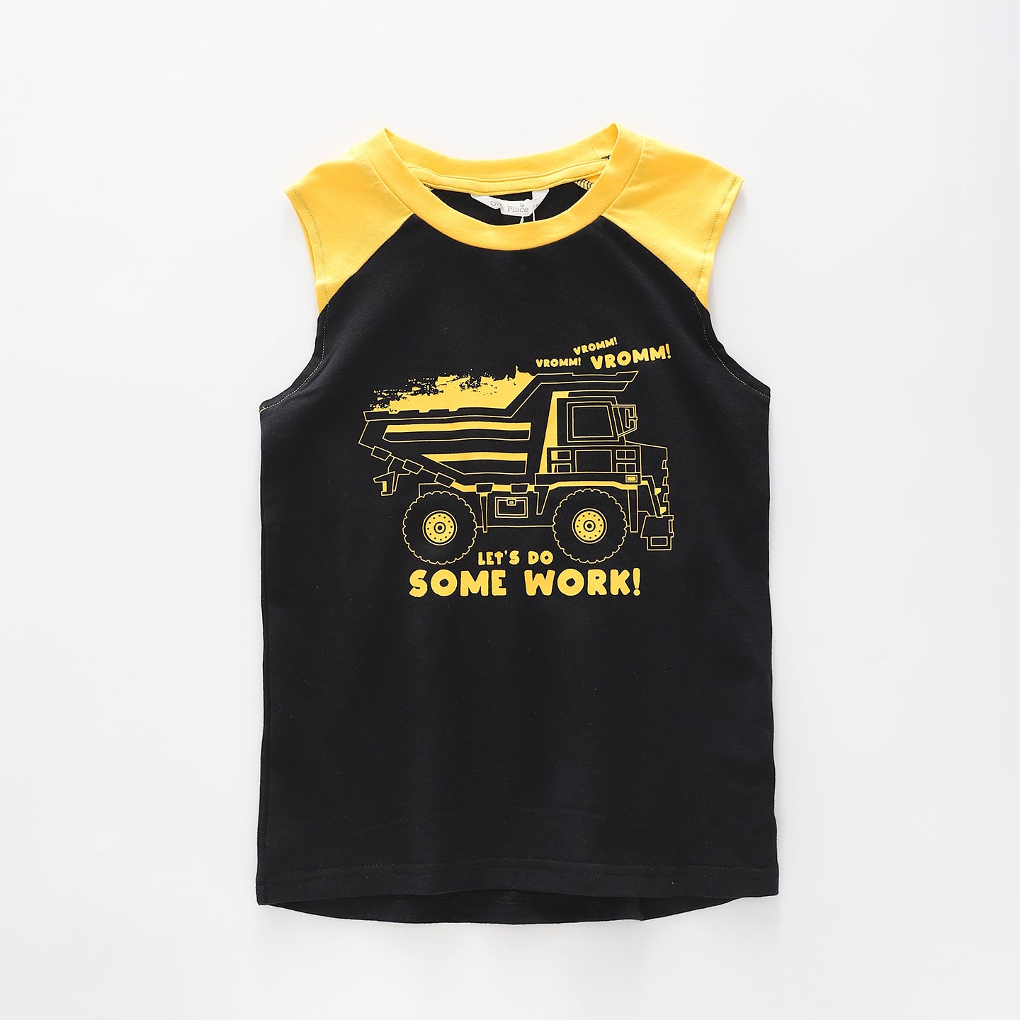 Boy's Black Muscle Tee With Digger Print Ollies Place