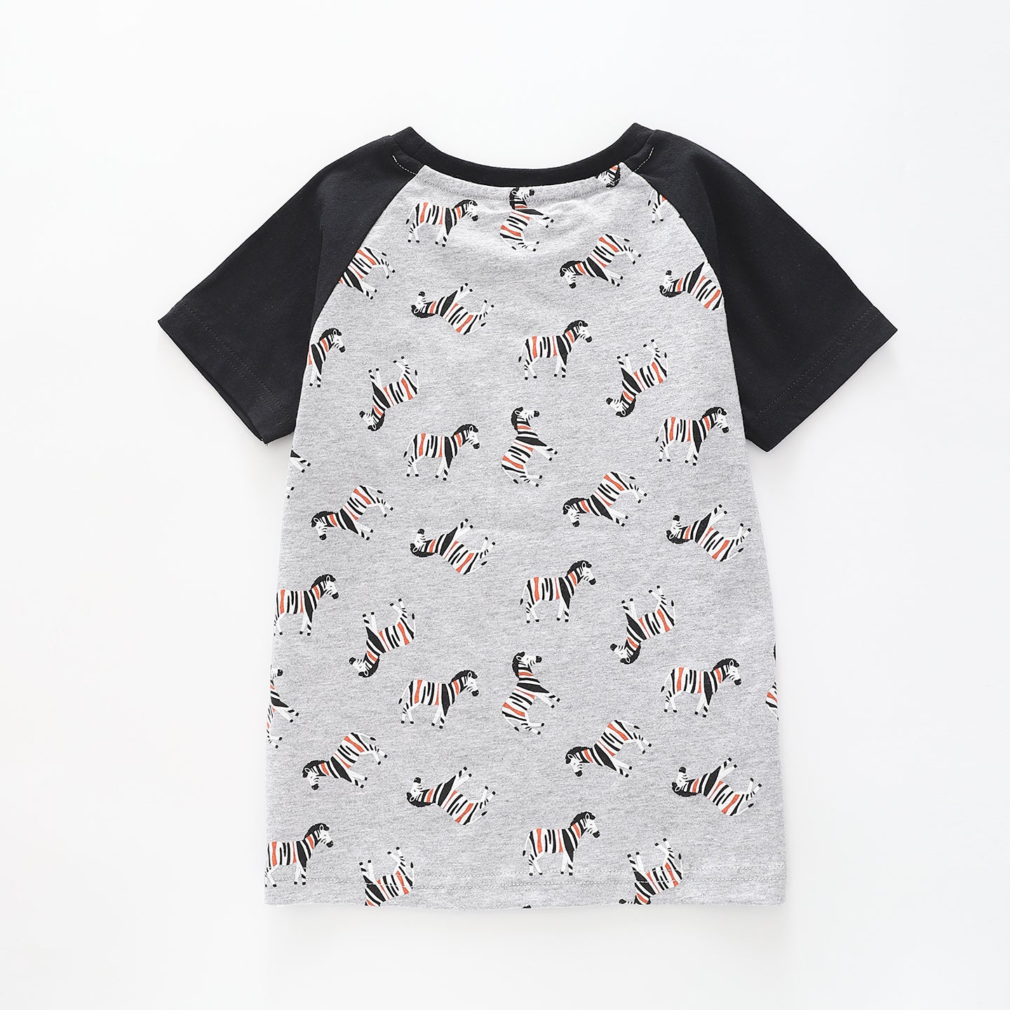 Boy's Black and Grey T-shirt With Zebra Print Ollies Place