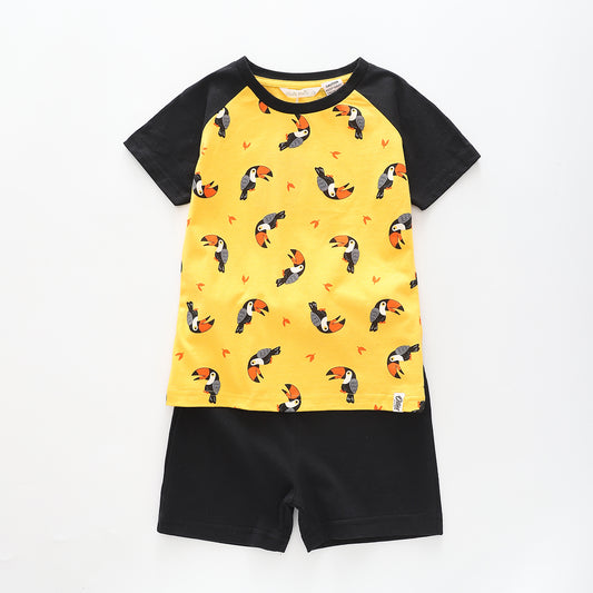 Boy's Yellow and Black  Sleep Set With Toucan Print Ollies Place