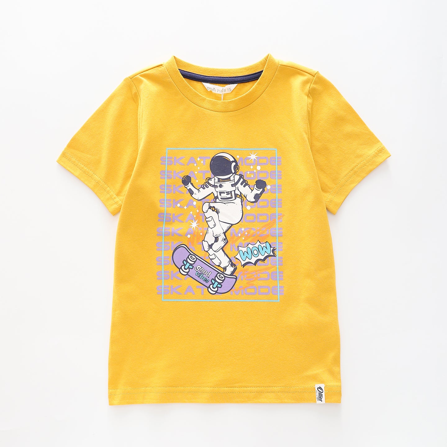 Boy's Yellow T-shirt With Skater Mode Print Ollies Place