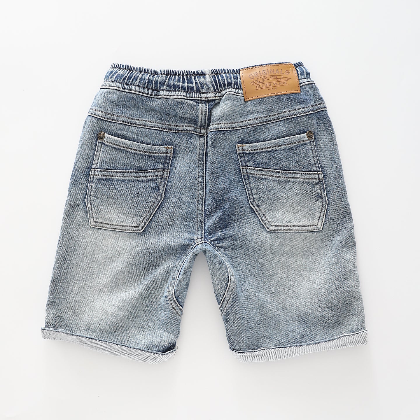 Boy's Blue Denim Pull Up Shorts Ollies Place