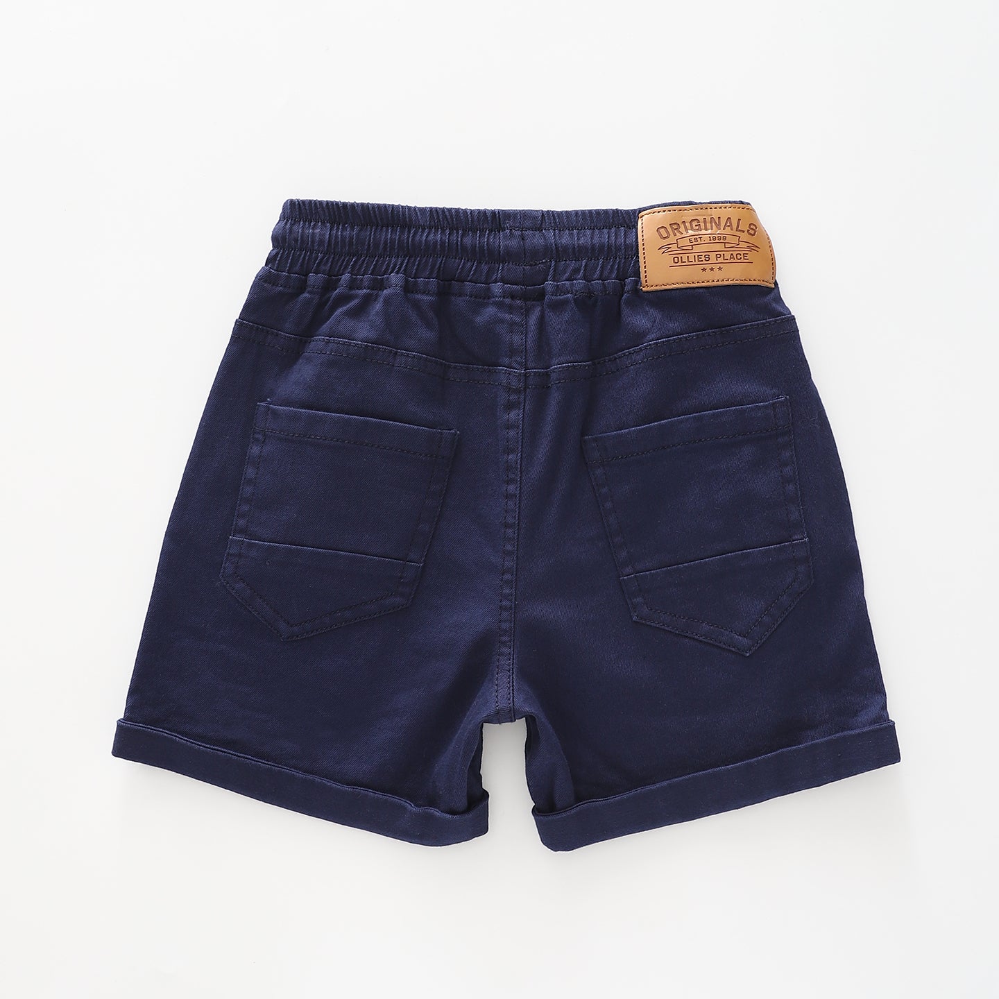 Boy's Navy Jean Pull Up Shorts Ollies Place