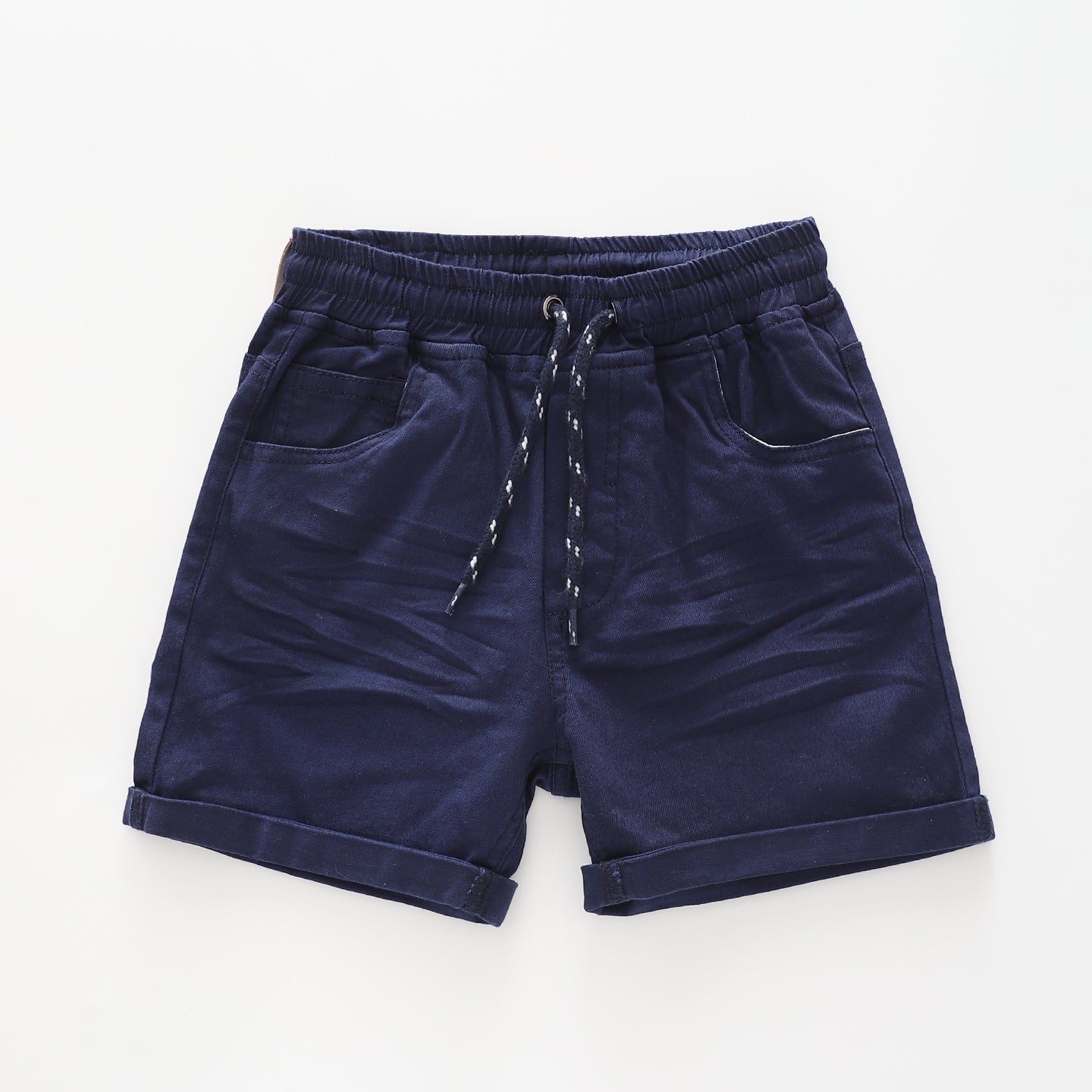 Boy's Navy Jean Pull Up Shorts Ollies Place