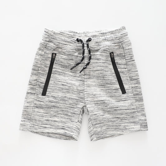 Boy's Grey Marle Shorts With Adjustable Waist Ollies Place