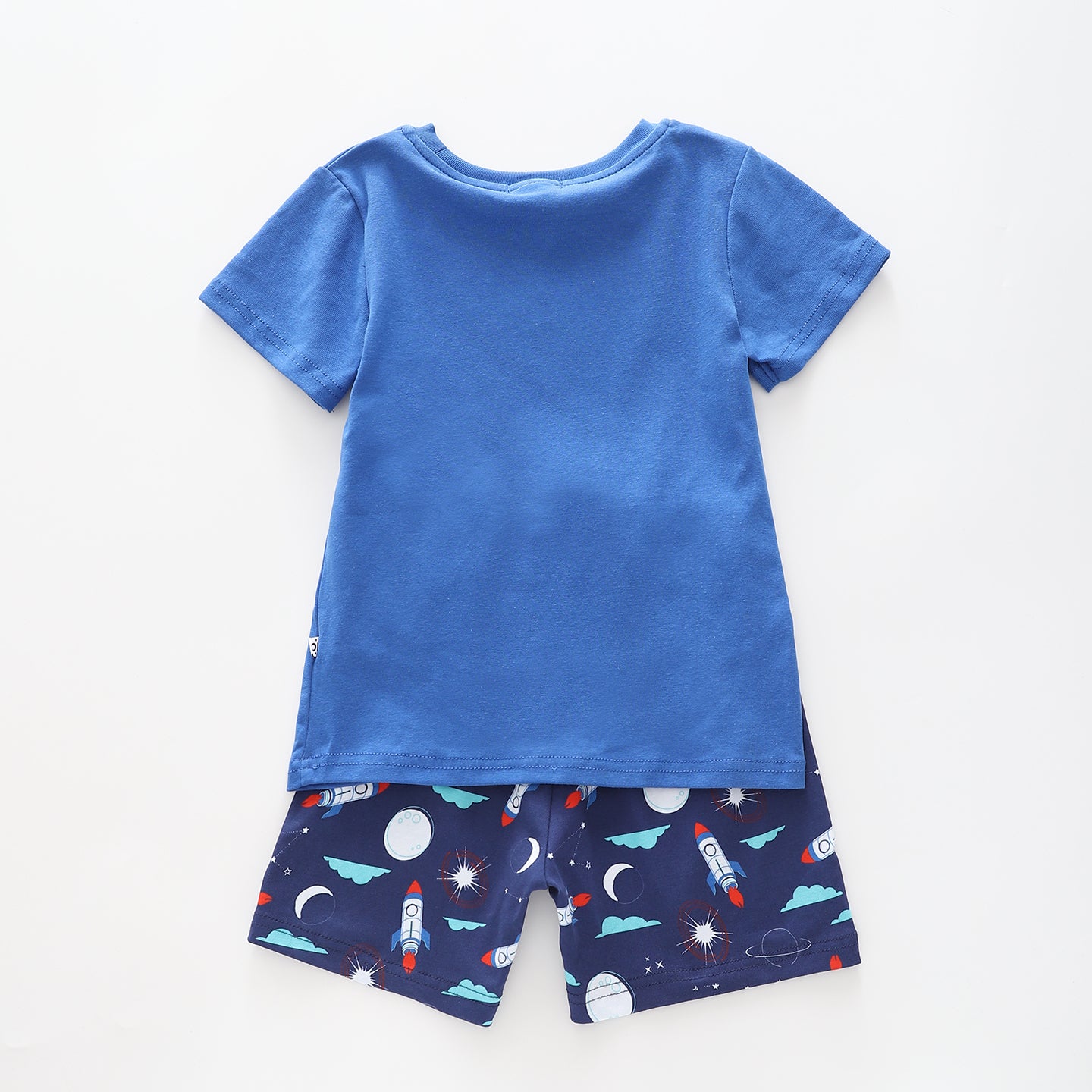 Boy's Blue Sleep Set With Rocket Print Ollies Place