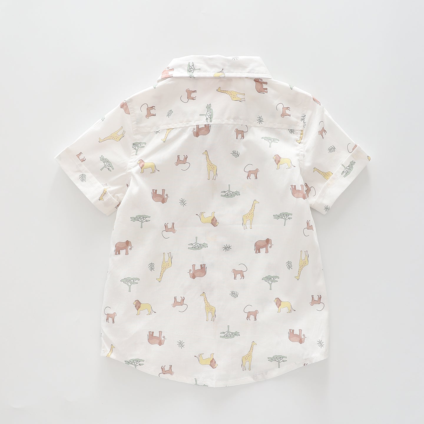 Boy's White Safari Linen Collared Shirt Ollies Place