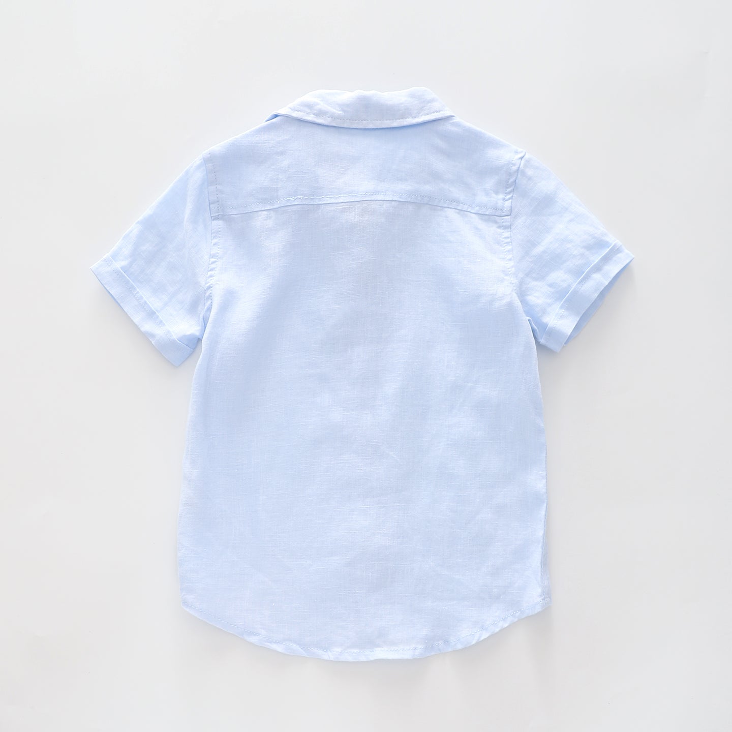 Boy's Baby Blue Linen Collared Shirt Ollies Place