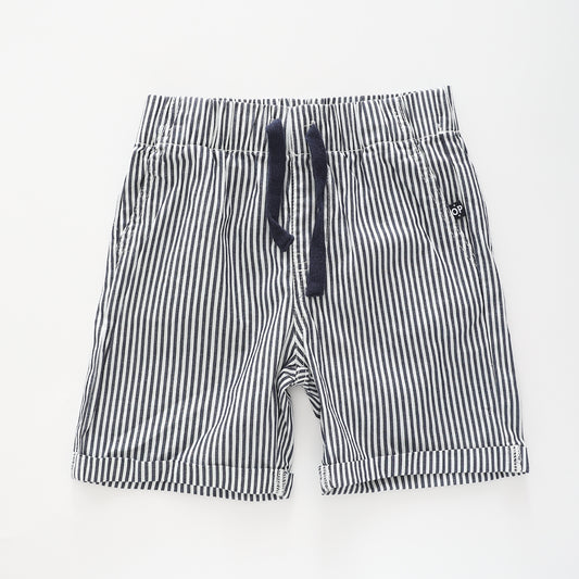 Boy's Navy Stripe Shorts With Adjustable Waist Ollies Place