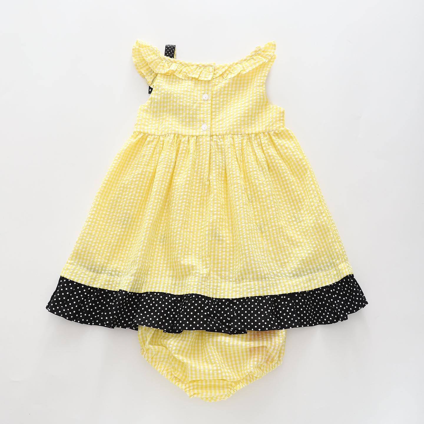 Girl's Yellow and Black Bumblebee Gingham Dress Ollies Place