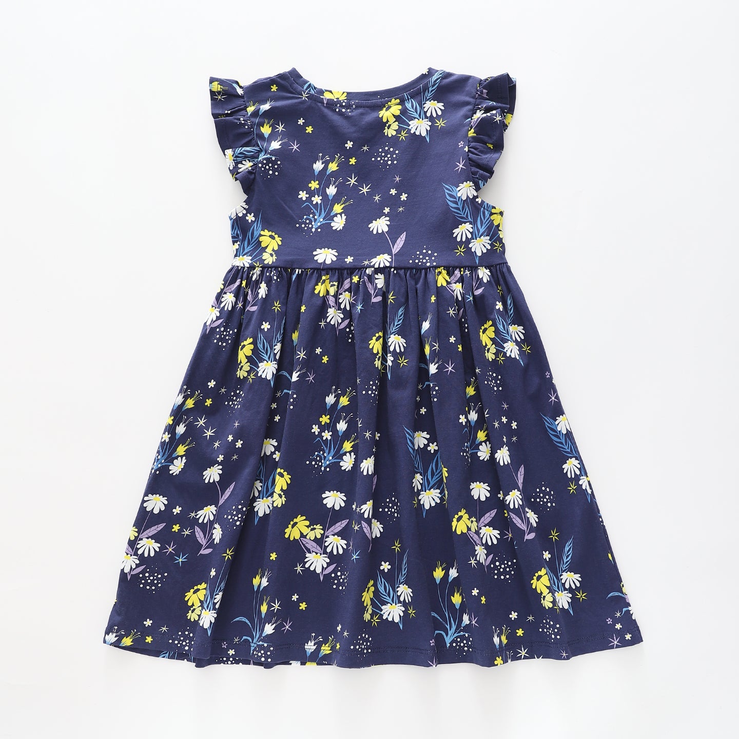 Girl's Navy Blue And Yellow Floral Dress Ollies Place