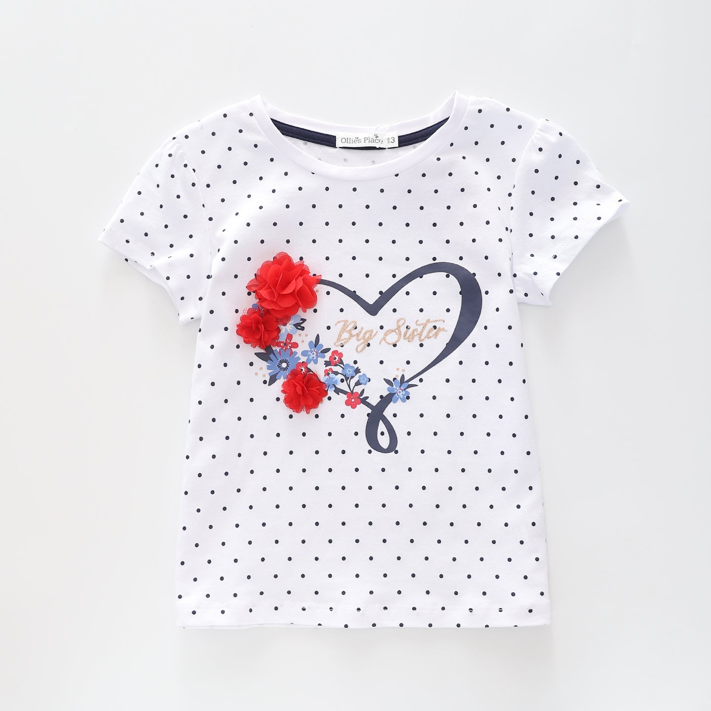 Girl's Polka Dot Big Sister T-Shirt Ollies Place