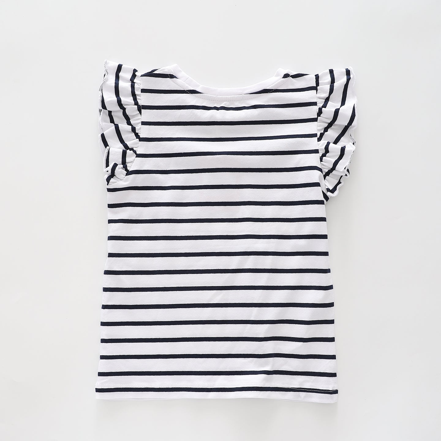 Girl's Classic Striped Ruffle T-Shirt Ollies Place