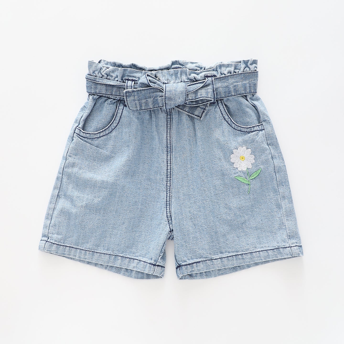 Girl's Blue Denim Daisy Shorts Ollies Place