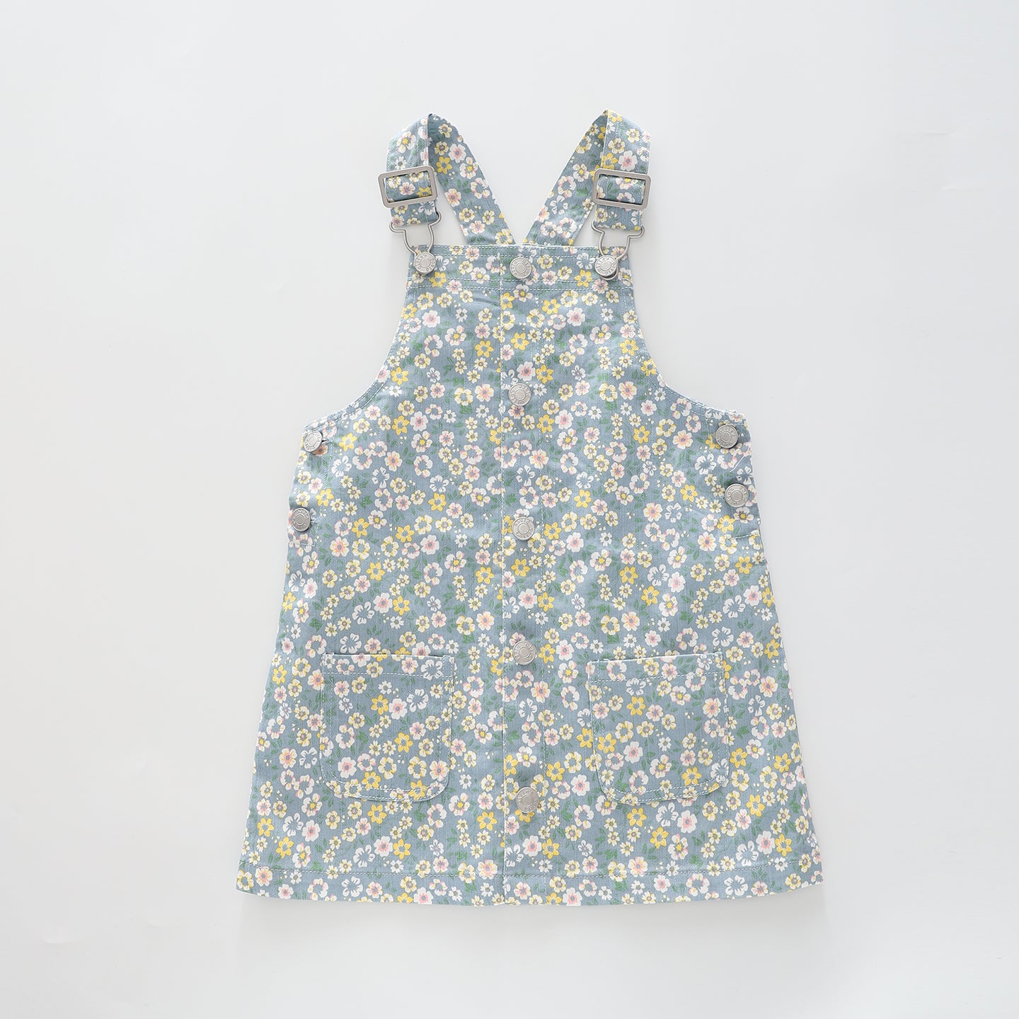 Girl's Blue Floral Pinafore Dress Ollies Place