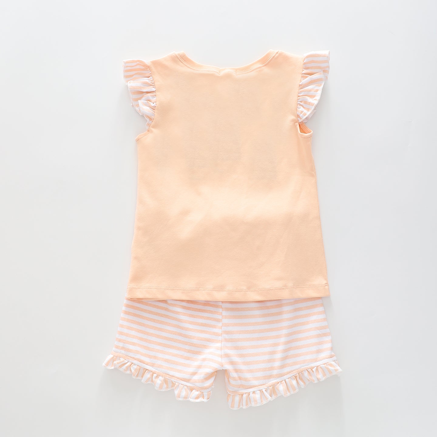 Girl's Peach Sleep Set With Cat Print Ollies Place