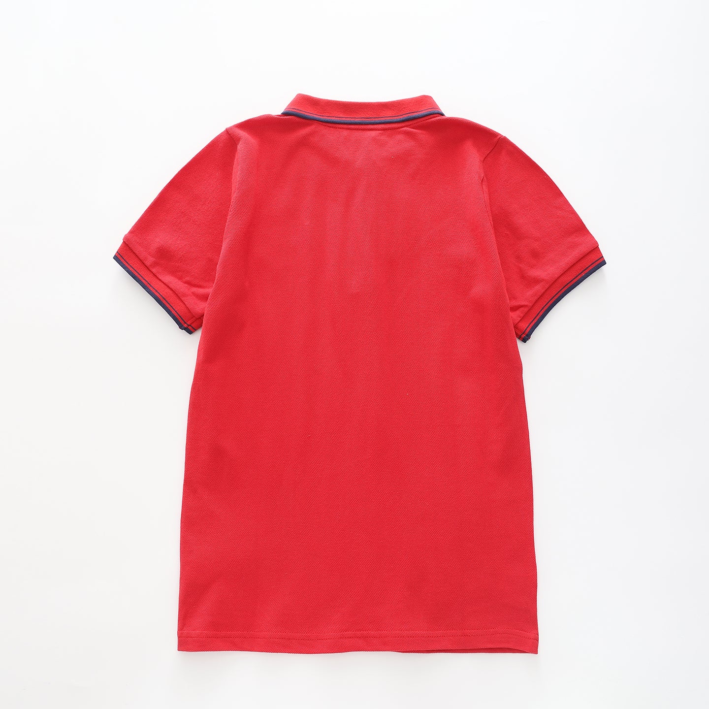 Boy's Red Polo Shirt With Navy Trim Ollies Place