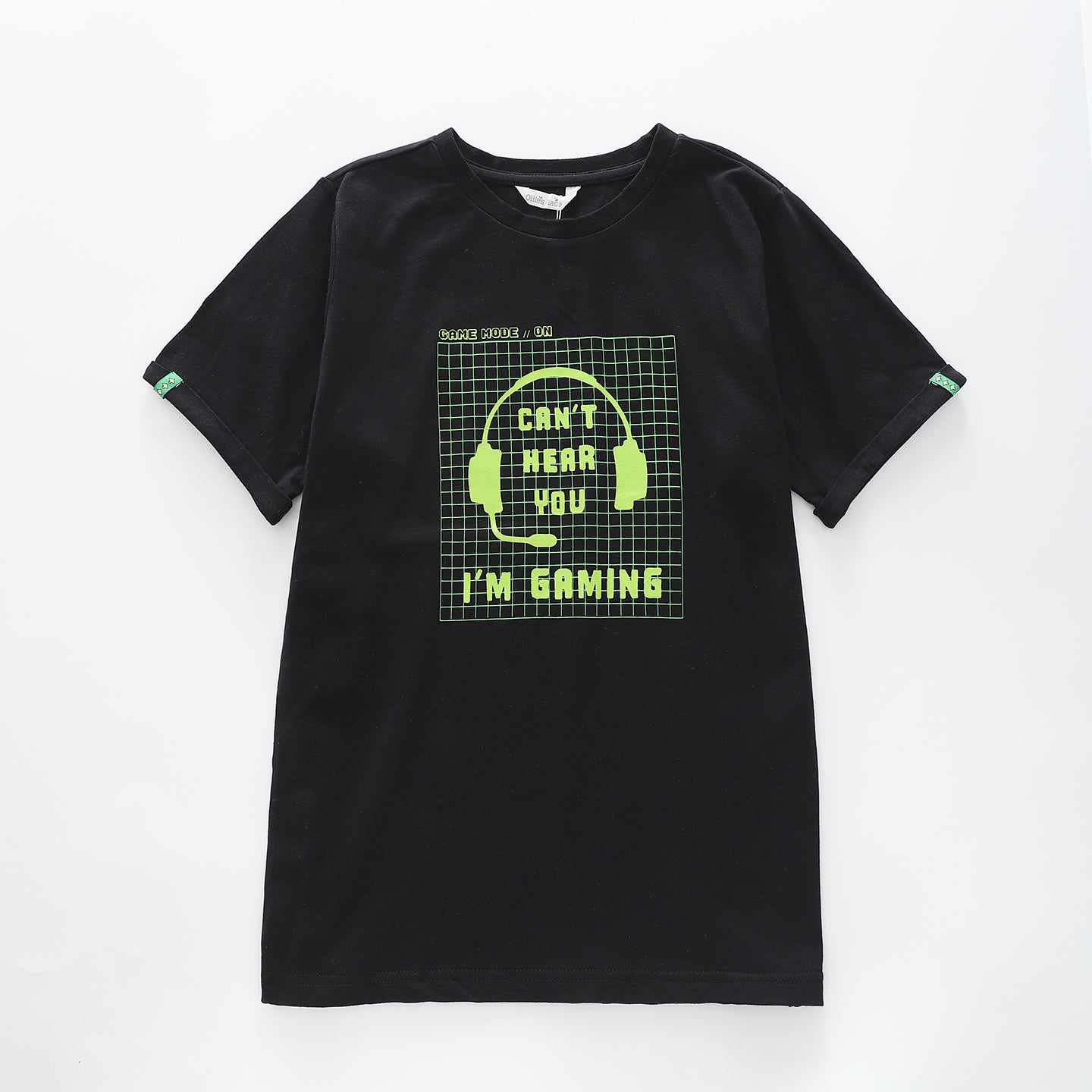 Boy's Black T-shirt With Gaming Print Ollies Place