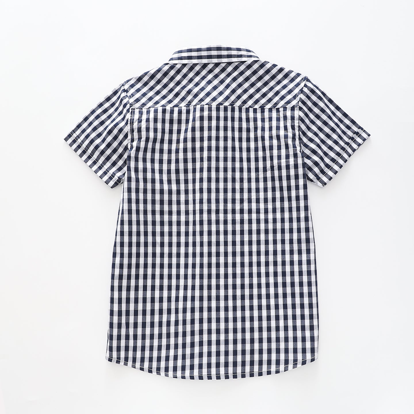 Boy's Blue and White Gingham Button-down Shirt Ollies Place