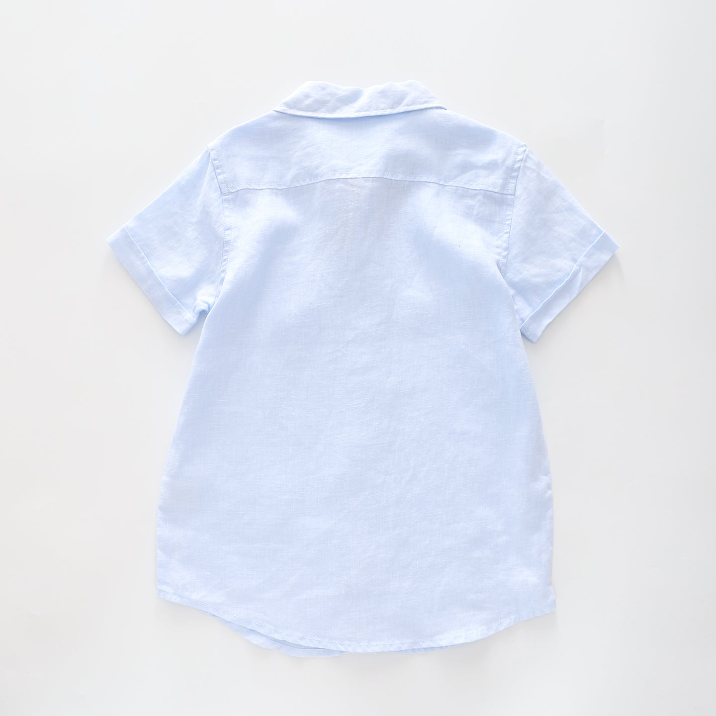 Boy's Baby Blue Linen Collared Shirt Ollies Place