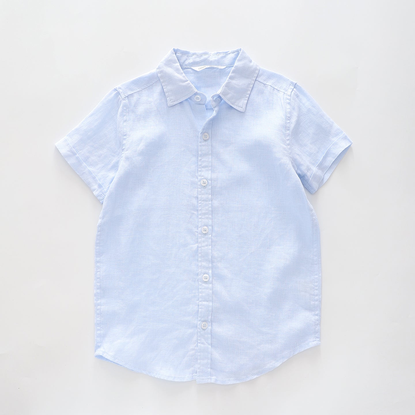 Boy's Baby Blue Linen Collared Shirt Ollies Place