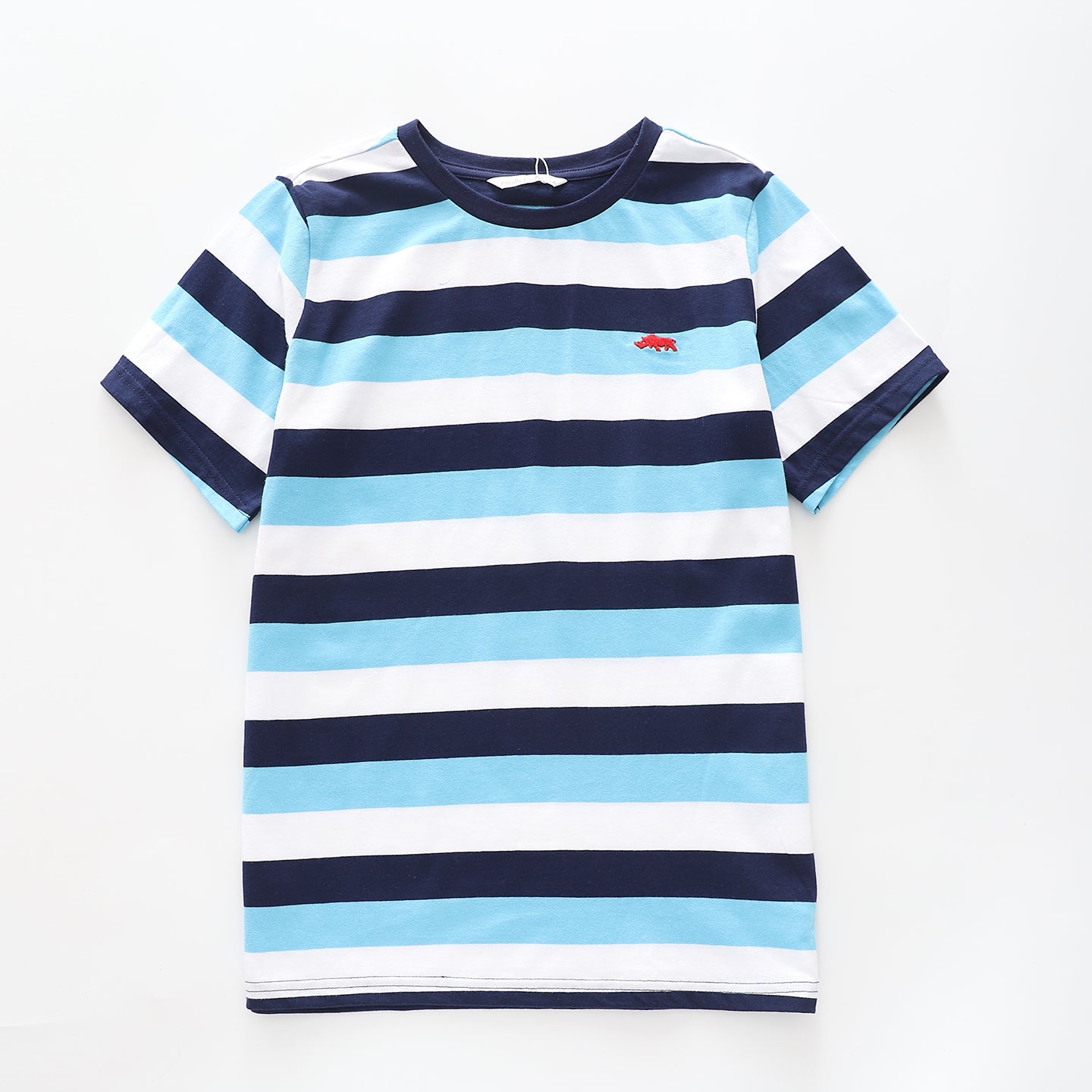 Boy's Blue and Navy Blue Striped Polo Shirt Ollies Place