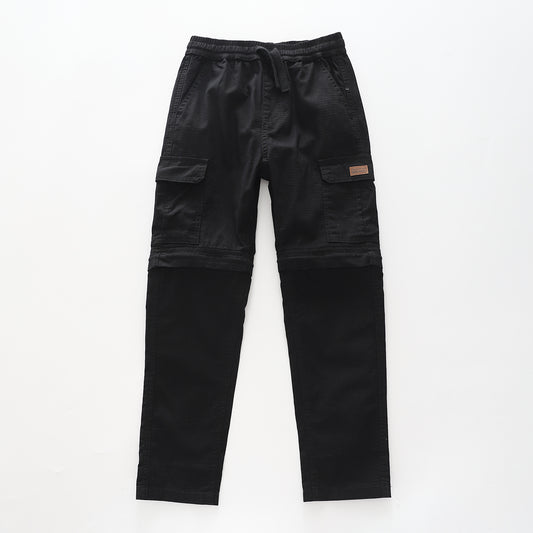 Boy's Black Cargo Zip-off Pants Ollies Place