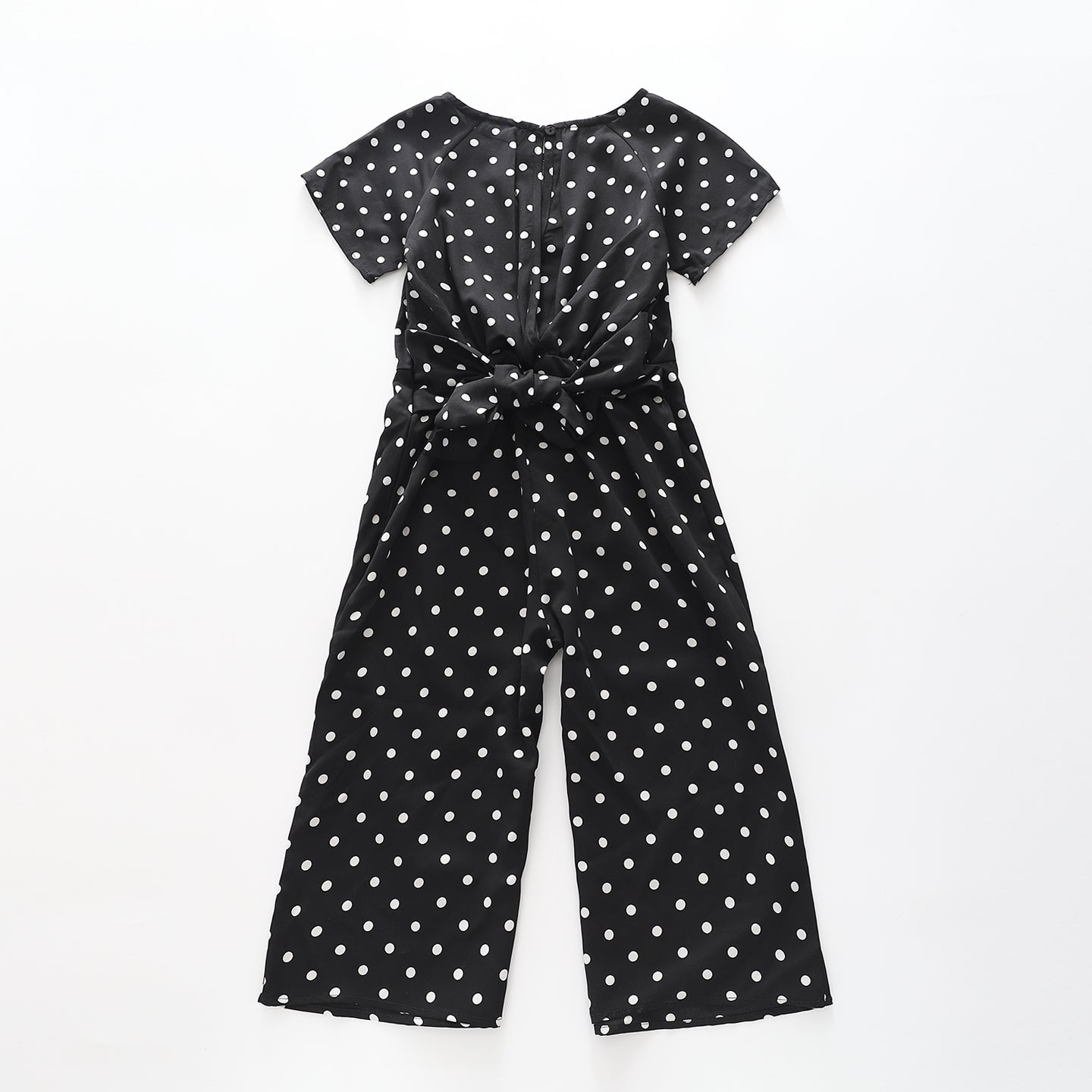 Girl's Black And White Polka dot Jumpsuit Ollies Place