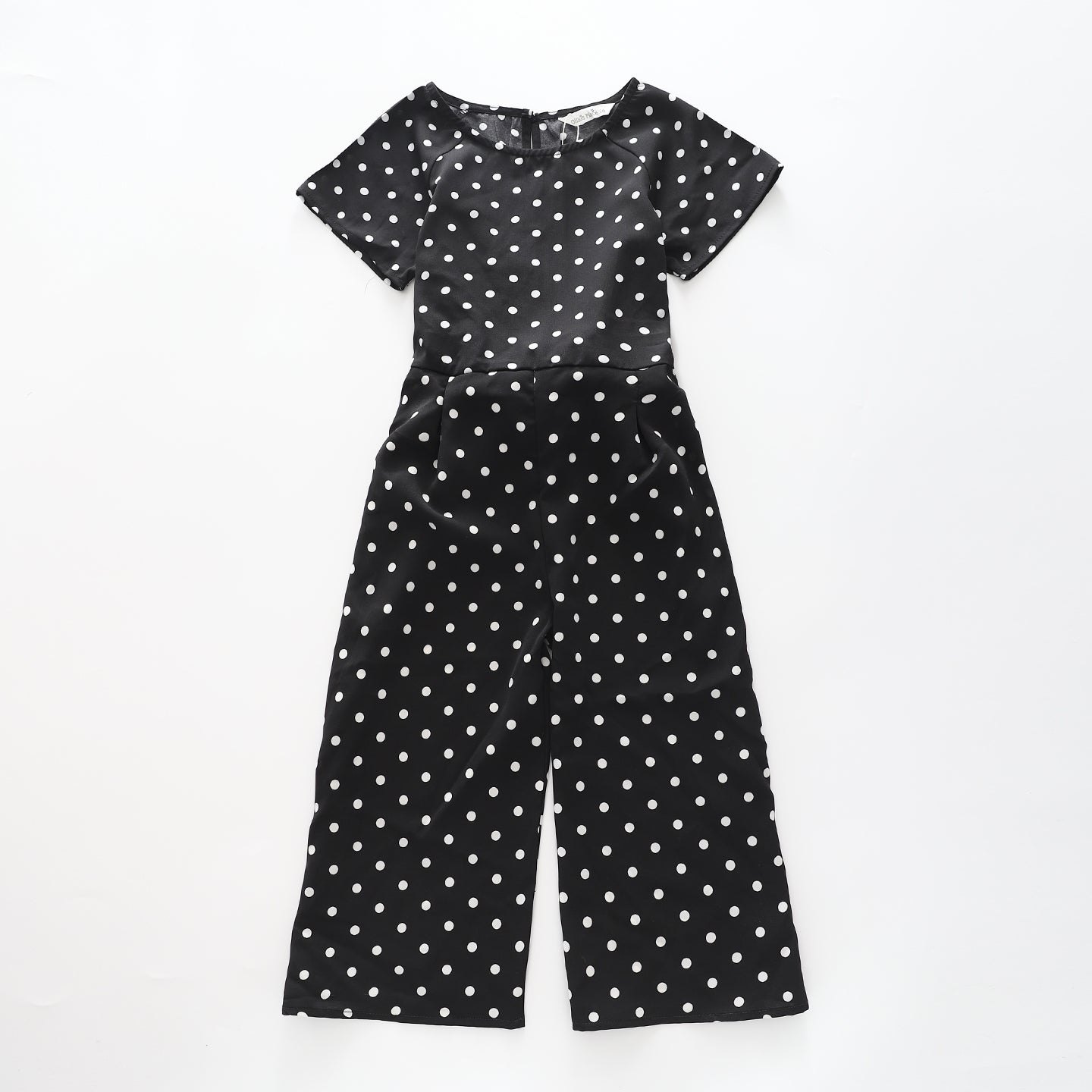 Girl's Black And White Polka dot Jumpsuit Ollies Place