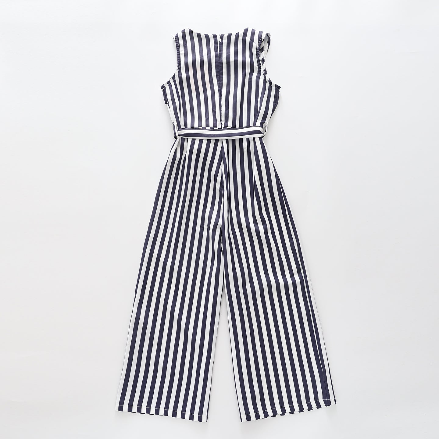 Girl s Navy Blue Striped Wide Leg Jumpsuit