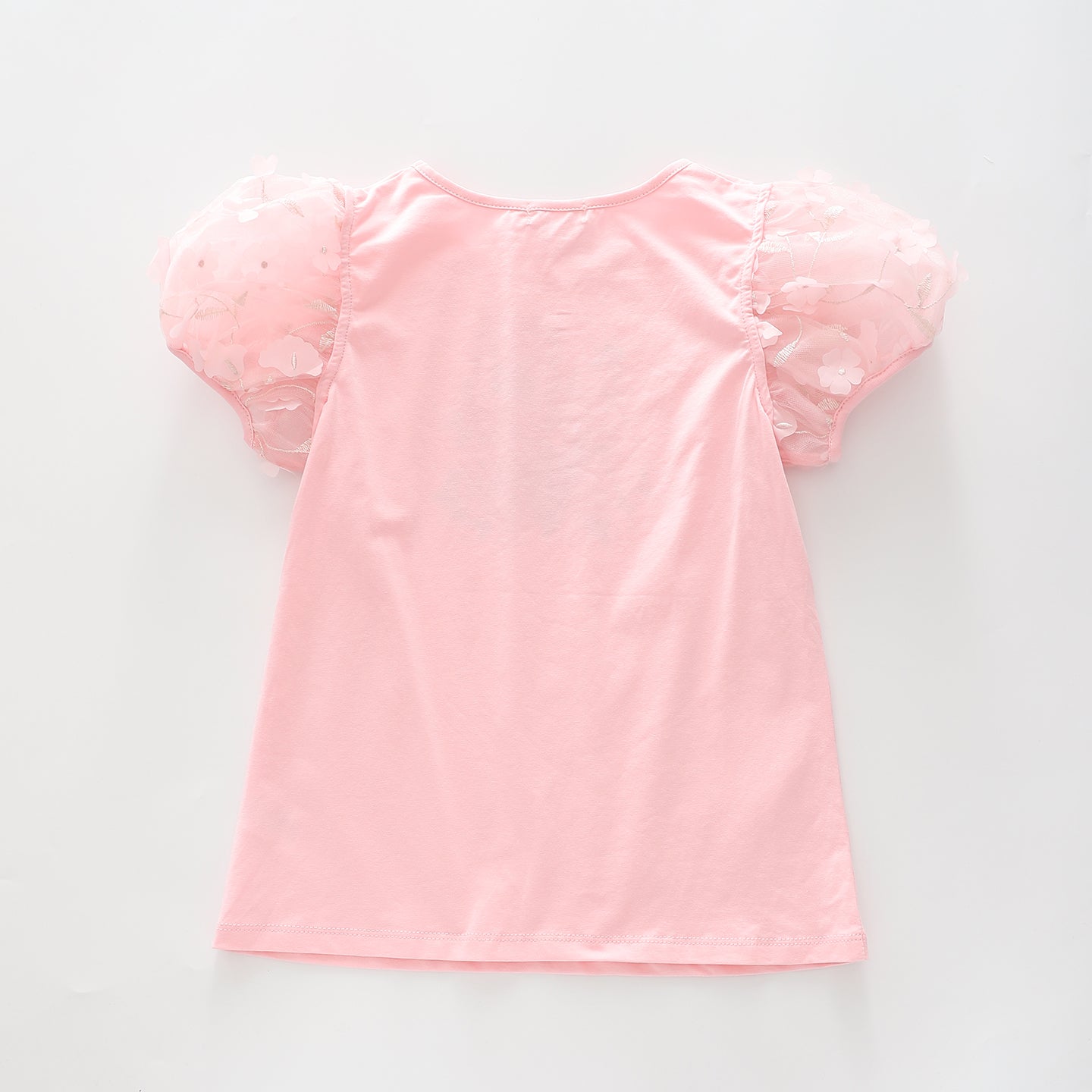 Girl's Floral Pink Tulle Shoulder T-Shirt Ollies Place