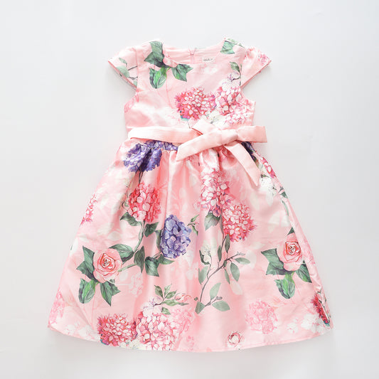 Girl's Pink Rosy Print Party Dress Ollies Place