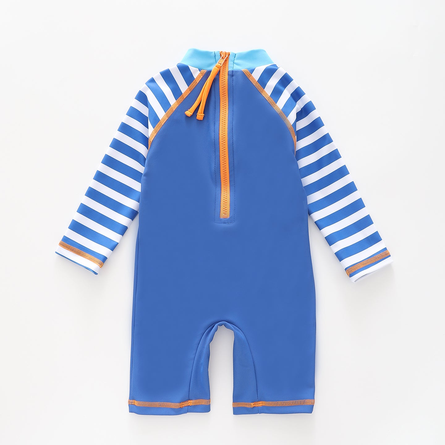 Boy s Blue Striped Hello Summer Crab Print One Piece Swimsuit