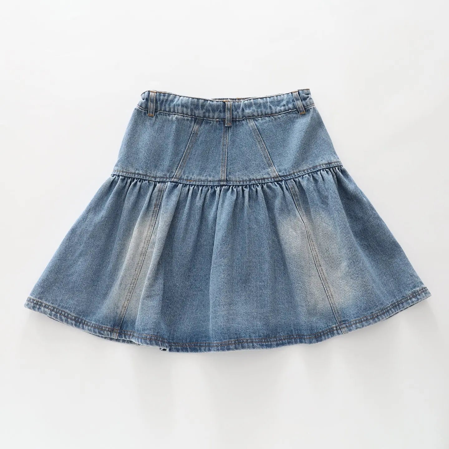 Gathered Denim Skirt Ollies Place