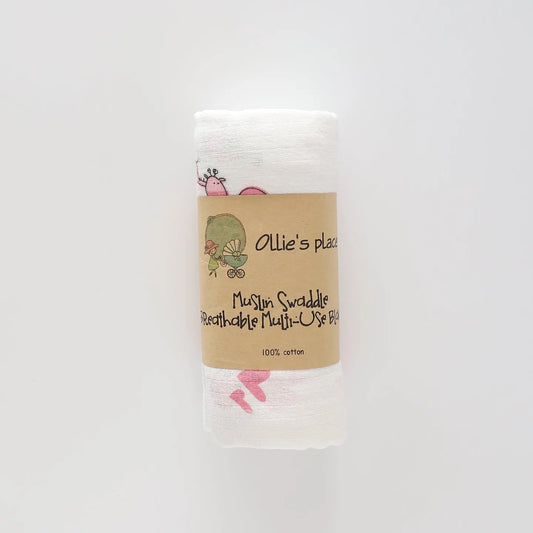 Giraffe Print Muslin Wrap Ollies Place