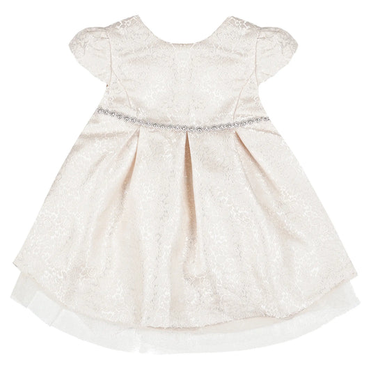 Girl Champagne Metalic Jacquard Dress Ollies Place