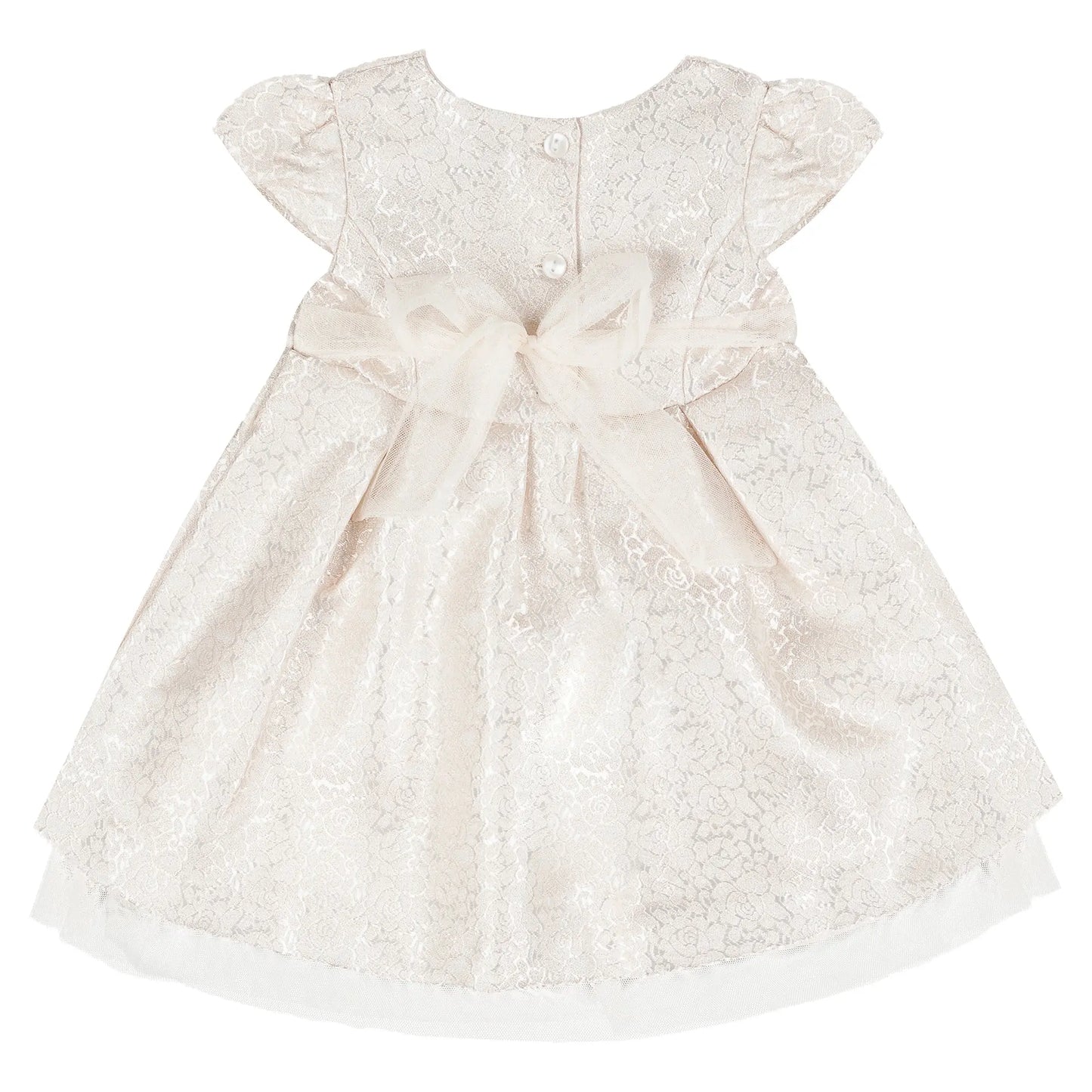 Girl Champagne Metalic Jacquard Dress Ollies Place