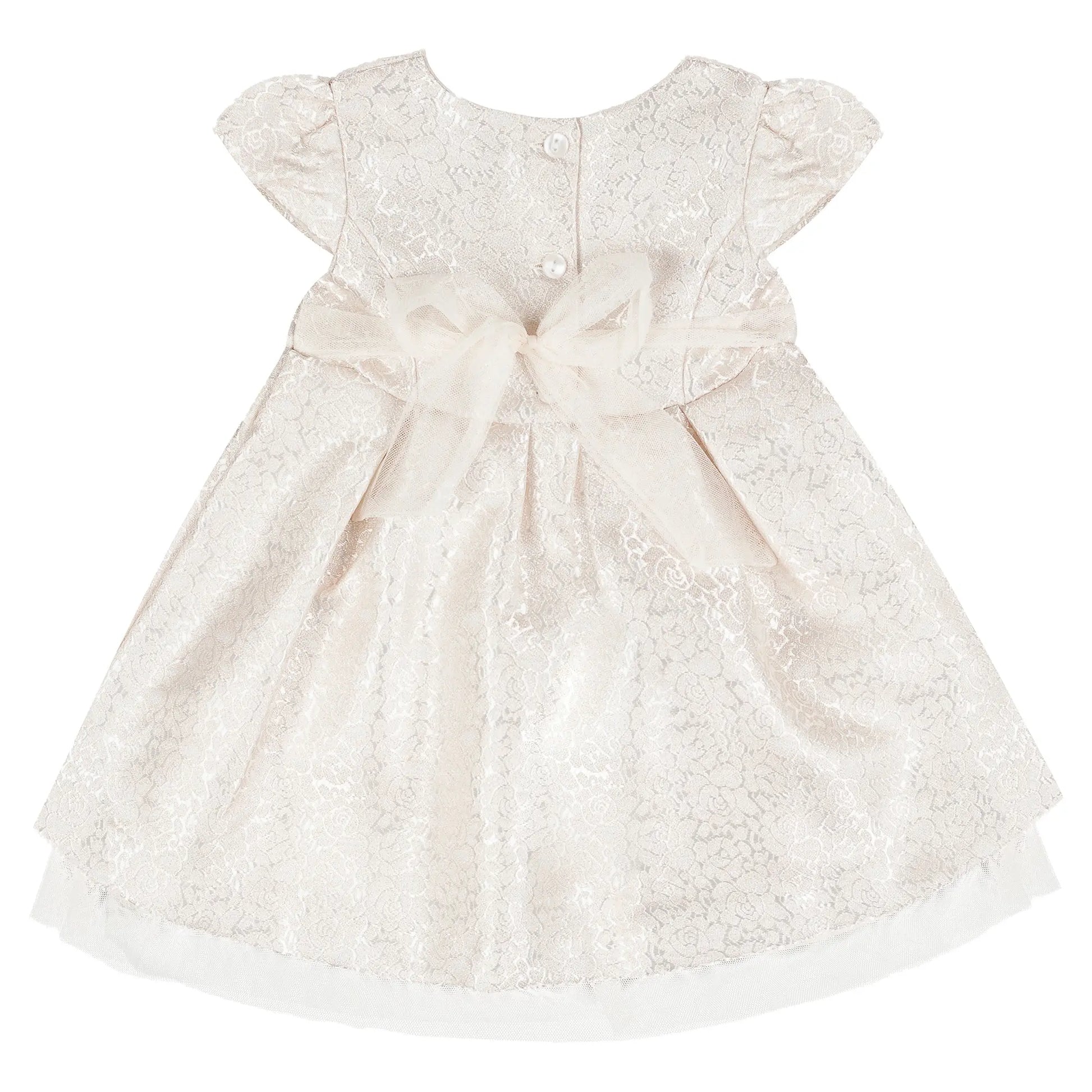 Girl Champagne Metalic Jacquard Dress Ollies Place