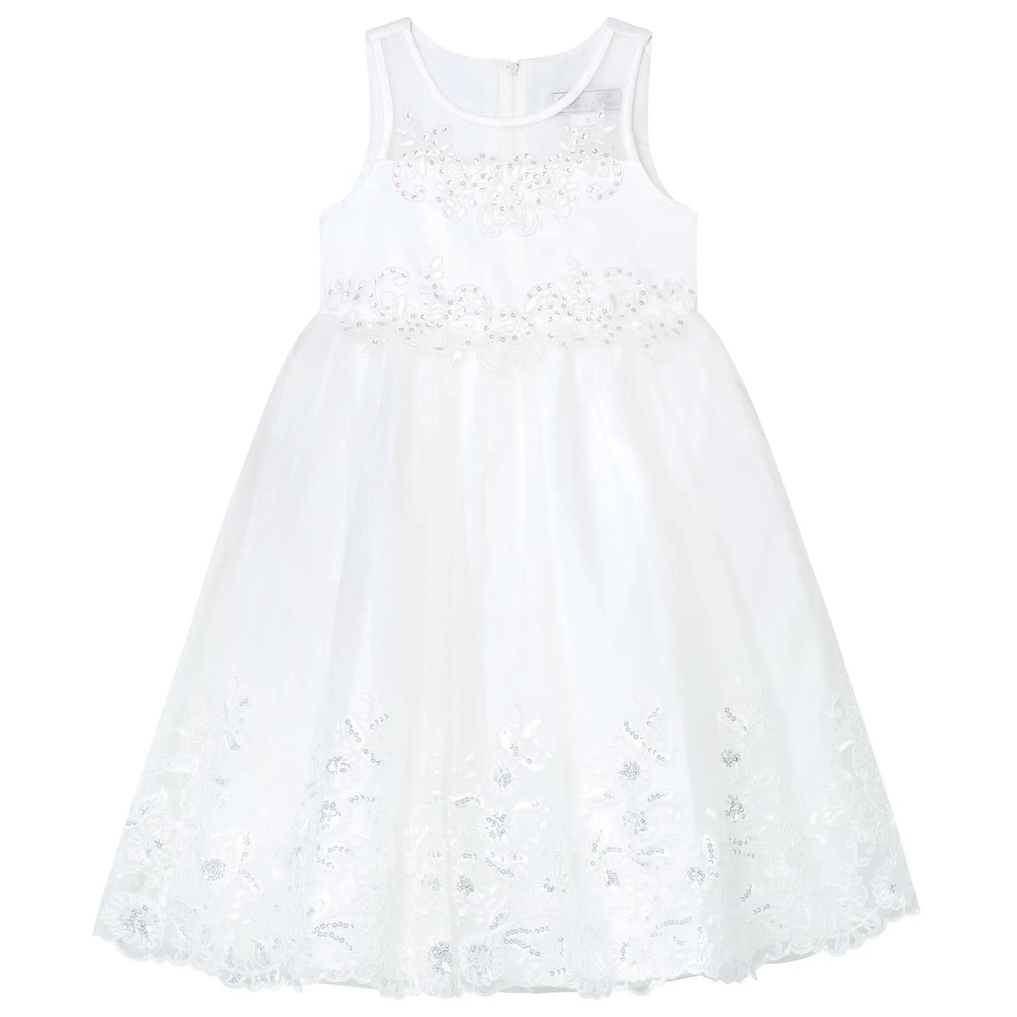 Girl Ivory Embroidered Sequin Dress Ollies Place