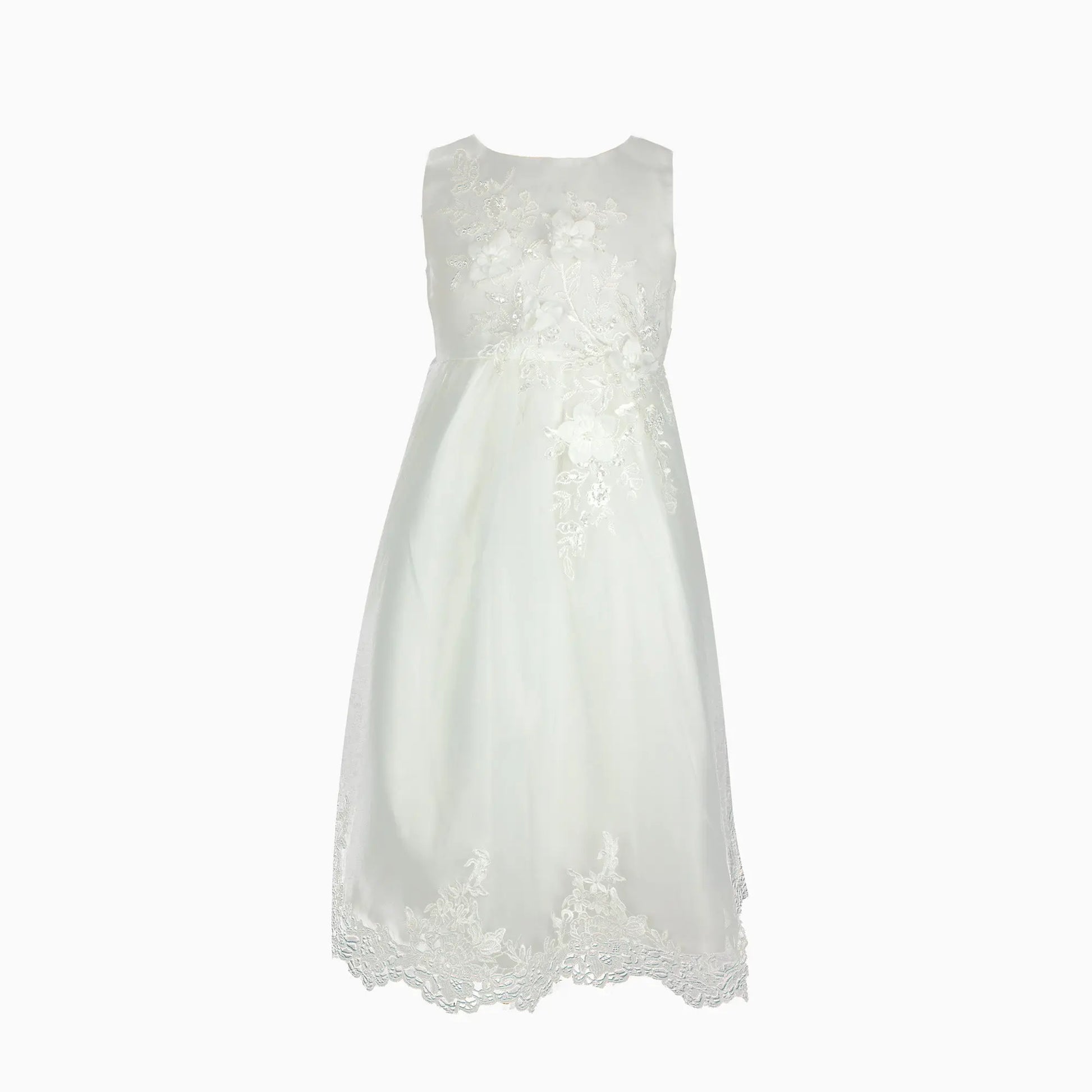 Girl Ivory Floral Lace Formal Dress Ollies Place