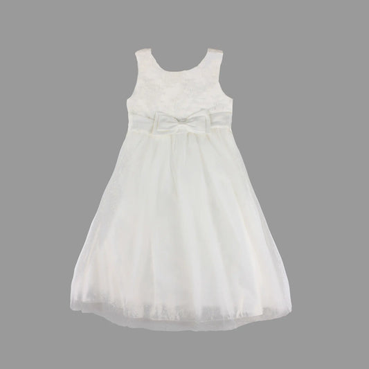 Girl Ivory Occasion Formal Dress With Bow 6-12 Ollies Place