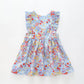 Girl's Blue Floral Pinafore Dress Ollies Place