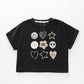 Girl's Cropped Black 'KIND + BRAVE' Glitter T-Shirt Ollies Place