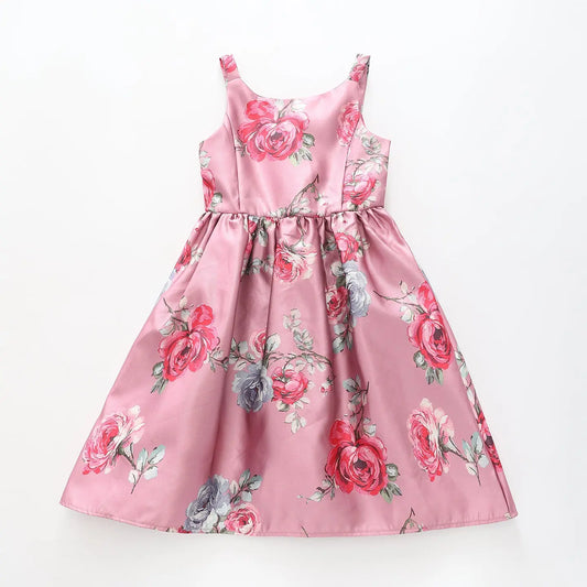 Girl's Dusty Pink Floral Party Dress Ollies Place