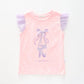 Girl's Glitter Tulle Peach And Purple Ballerina T-Shirt Ollies Place