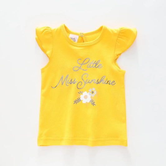 Girl's Golden 'Little Miss Sunshine' T-Shirt Ollies Place
