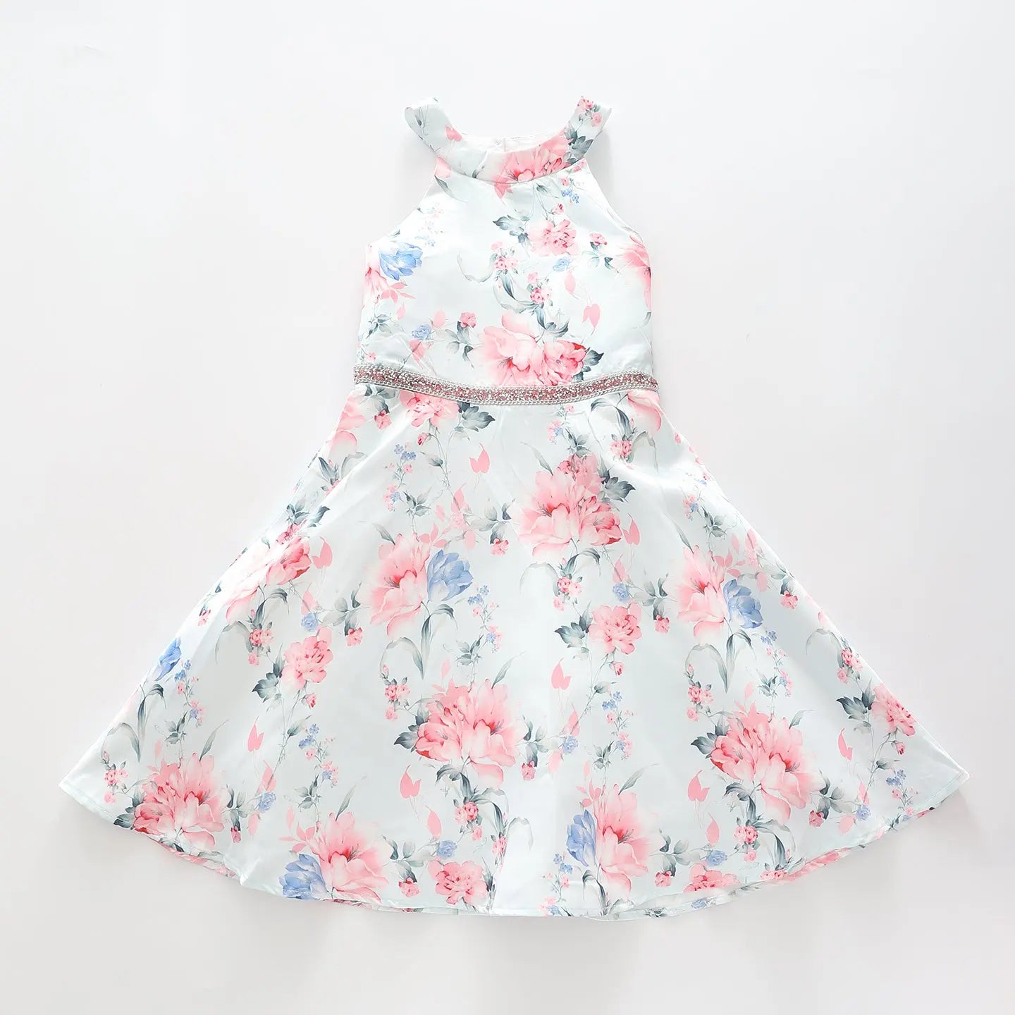 Girl's Mint Green Pink Floral Party Dress Ollies Place