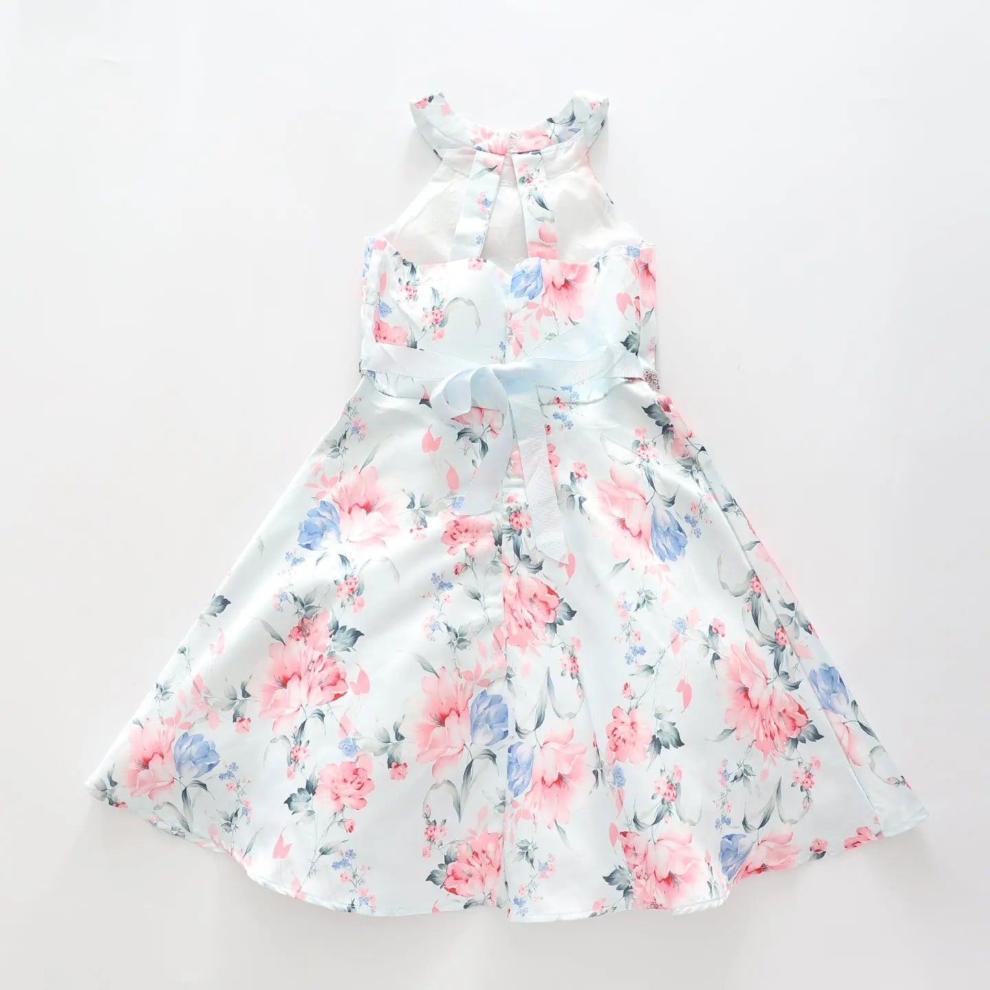 Girl's Mint Green Pink Floral Party Dress Ollies Place